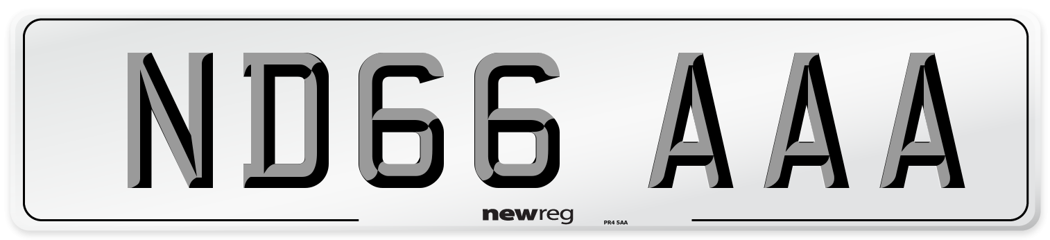 ND66 AAA Number Plate from New Reg